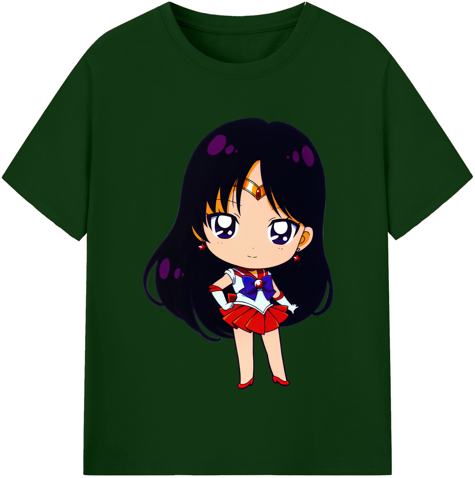 （画像用） 美少女戦士セーラームーン 火野レイ ひの レイ Sailor Moon Hino Rei （セーラーマーズ,Sailor Mars） 綿100％半袖Tシャツ（フロントプリント）